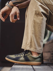 オリーブ グリーン 羊革 トレーニング シューズ