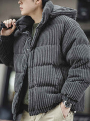 フード取り外し可 コーデュロイ ダウンジャケット