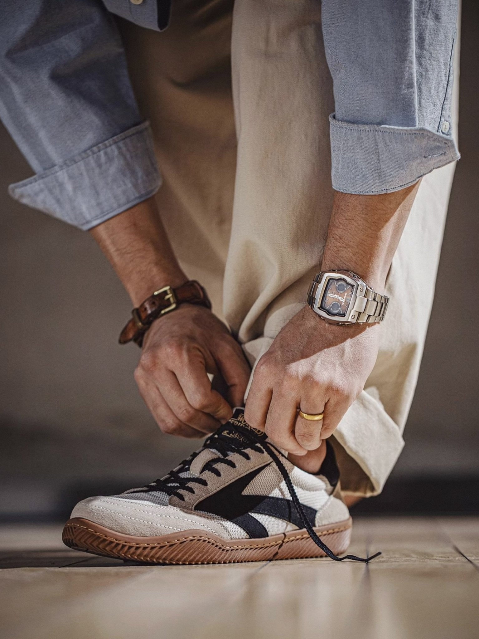 オリンピズム1984 C-Class 異素材コンビレトロスニーカー-PESSOA