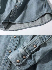 2色 ウォッシュ加工 デニムシャツ ジャケット