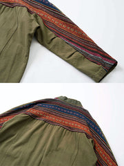 2色 エスニック柄 コットン はんてん