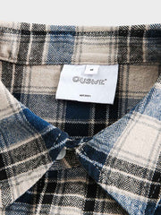 カラーブロックチェック長袖シャツ