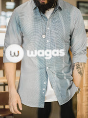 先染め チェック柄 ボタン ダウンシャツ