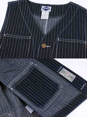 ワークスタイル ストライプ デニムベスト