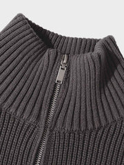 ハーフジップ ハイネック セーター