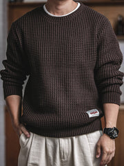 厚手 ワッフル織り柄 ニット