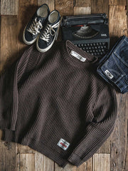 厚手 ワッフル織り柄 ニット