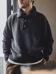 ループヤーン ポロカラー ニットセーター