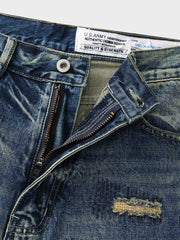 ハンドメイドパッチワークデニムパンツ