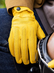 レトロバイク用タッチスクリーン羊革手袋