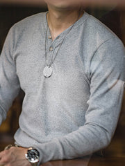 ヘビーウェイト長袖ヘンリーシャツ