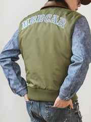 デニム切り替え フライトジャケット