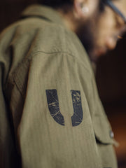 ミリタリー風 ヘリンボーン ワークジャケット