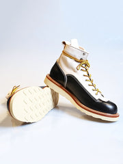 本革 配色切替 バイカーブーツ