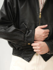 ヴィンテージPUレザーフライトジャケット クラシック＆モダン