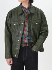 PUコーティング デニムジャケット