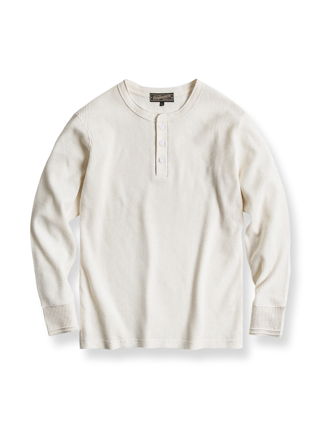 ワッフル編みヘンリーネックTシャツ