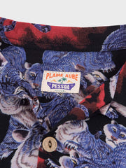 PLAME AUBE｜青虎柄　黒色アロハシャツ