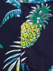 PLAME AUBE｜パイナップル柄 黒 アロハシャツ