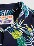 PLAME AUBE｜パイナップル柄 黒 アロハシャツ