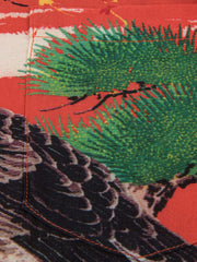 赤と緑 鷲の柄アロハシャツ