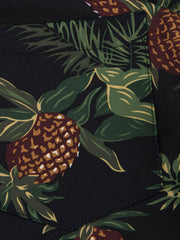 PLAME AUBE｜パイナップル柄 黒 アロハシャツ