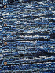 青いデータ ブロック柄 アロハシャツ