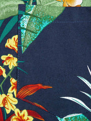 PLAME AUBE｜花柄　ネイビーアロハシャツ