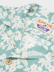 PLAME AUBE｜白花柄　浅いブルーアロハシャツ