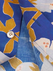 PLAME AUBE｜花柄ブルー アロハシャツ