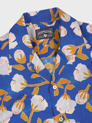 PLAME AUBE｜花柄ブルー アロハシャツ