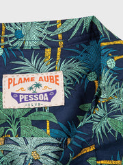 ヤシの木柄　半袖シャツ