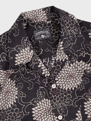 PLAME AUBE｜菊柄ブラックアロハシャツ