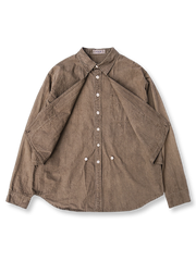 草木染めルーズレイヤード長袖シャツの前面が見える商品画像