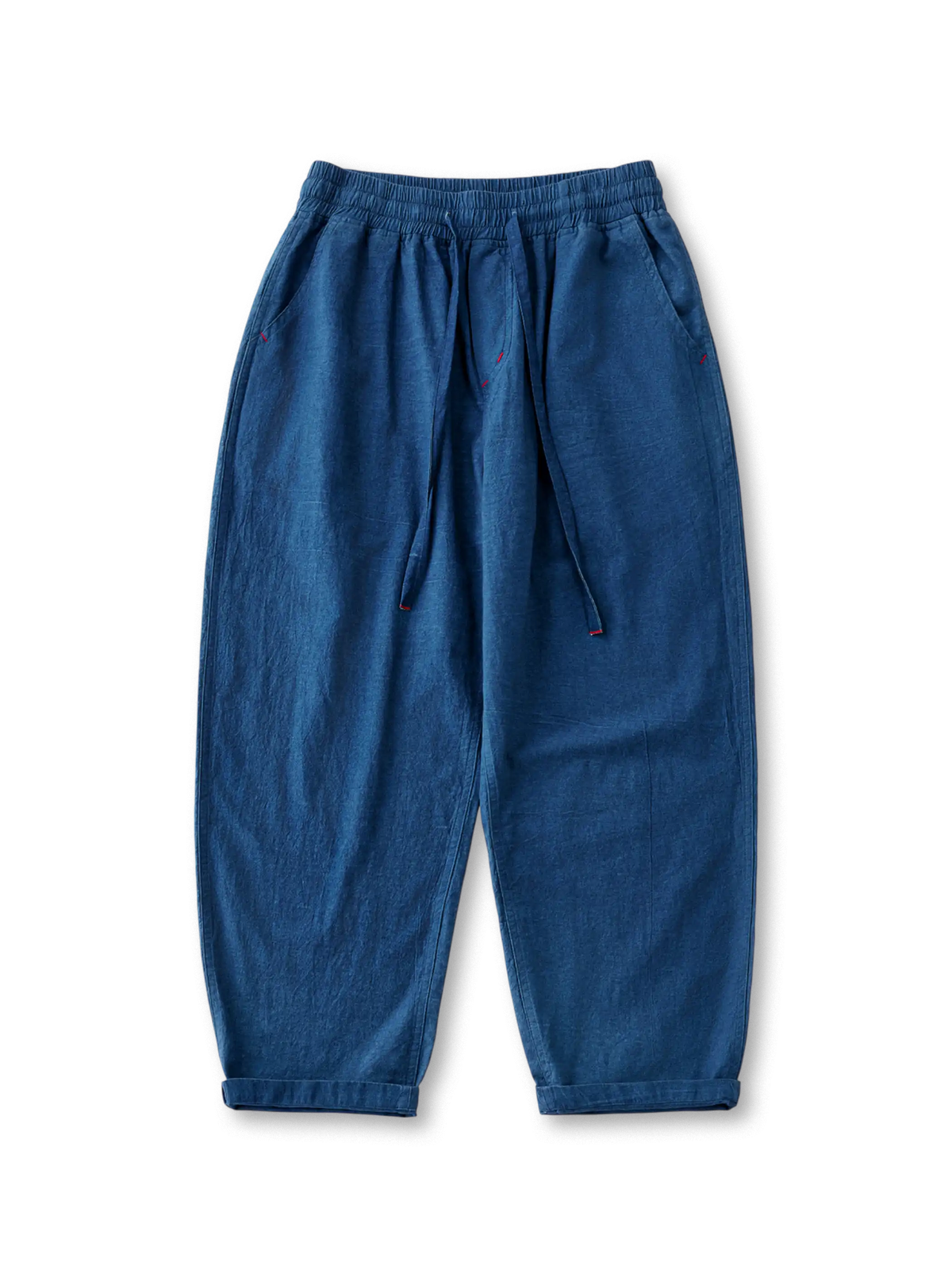 氷裂紋のグラデーションが美しいプラントインディゴテーパードパンツ