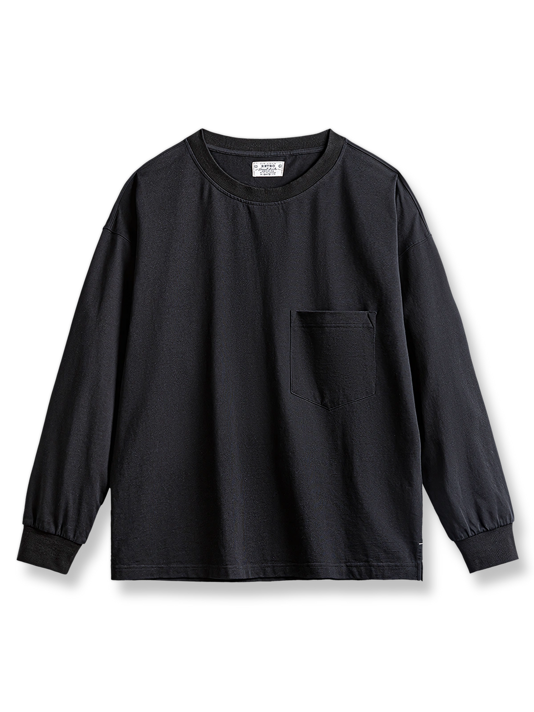ポケット付き長袖Tシャツ