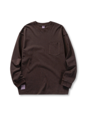 ダブルヤーンの厚手平織り生地使用。胸ポケットとリブ仕様が特徴の上質ロングスリーブTシャツ。