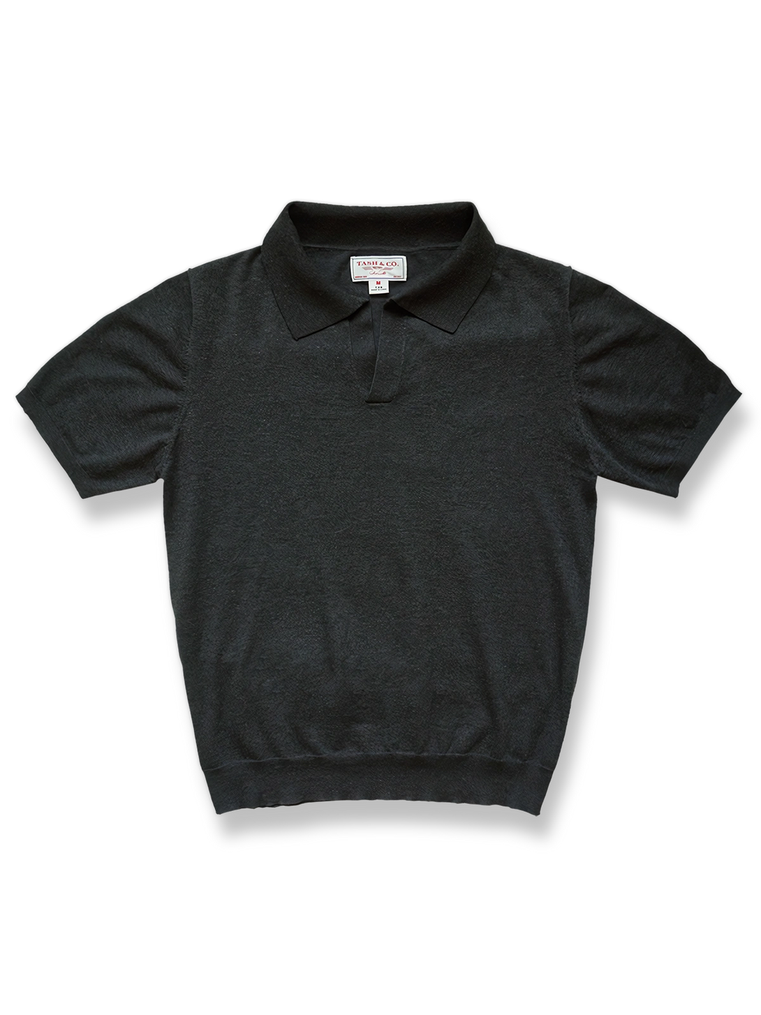 ポロスタイルニット半袖Tシャツ。