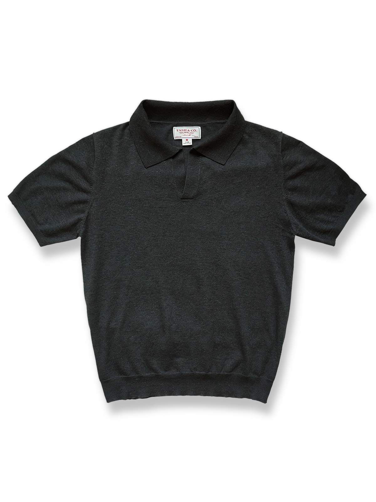 ポロスタイルニット半袖Tシャツ。