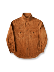 柿渋染めのムラ感が魅力の高密度コットンキャンバス製ワークシャツジャケット