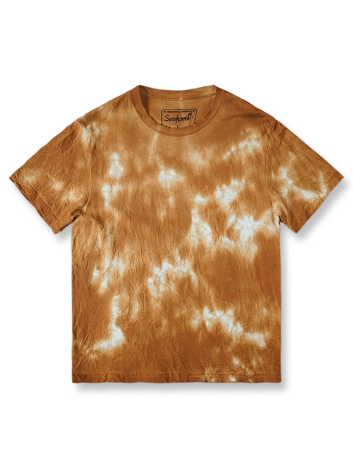 柿渋染めと絞り染め技術を施した双糸コットン半袖Tシャツ