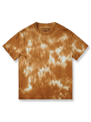 柿渋染めと絞り染め技術を施した双糸コットン半袖Tシャツ