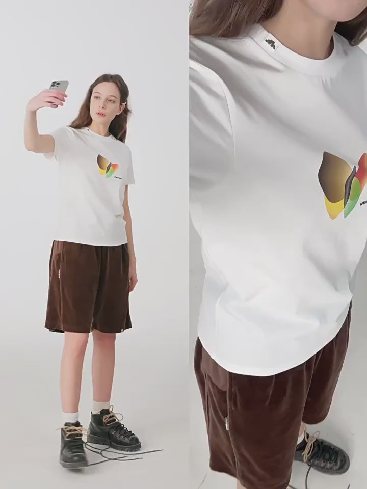 MSNカラー蝶プリントTシャツ