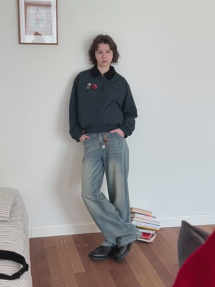 ヴィンテージウォッシュワイドデニムパンツ