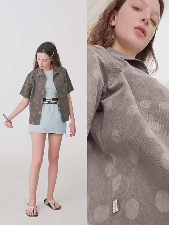 ドット加工コーデュロイシャツ