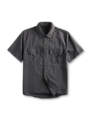 耐引裂性とUVカット機能を備えた軽量リップストップナイロンのワークシャツ、優れた通気性と形状安定性が特徴