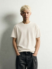 スリムフィット リブTシャツ ベージュ