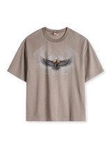 イーグルプリント Tシャツ グレーブラウン