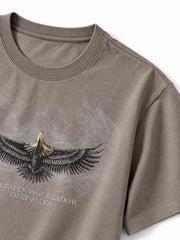 イーグルプリント Tシャツ グレーブラウン
