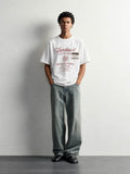 胸ポケット かすれプリントTシャツ ホワイト